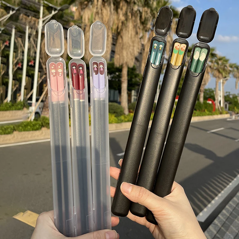 1PC Portable Makeup Brush Storage Box Eyebrow Pencil Tableware Chopsticks Transparent With Cover Organizer Case Beauty Tool