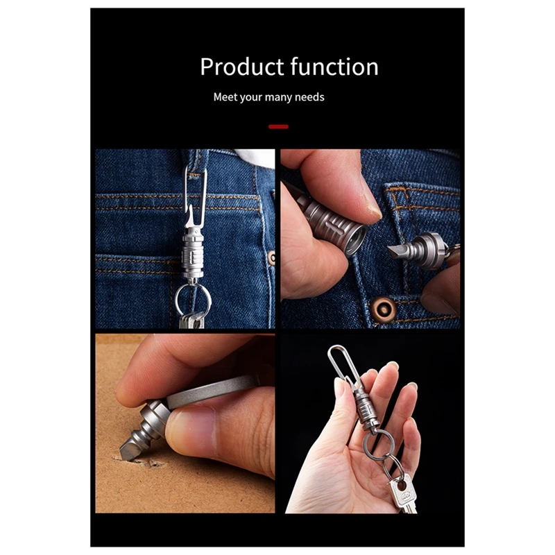 Titanium Alloy Integrated Belt Buckle Quick-Pull Universal Key Ring Bottle Opening Tool Unisex Car Key Chain Durable