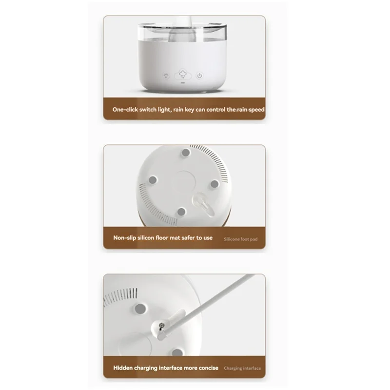 

HRBAJ-2 в 1, облачный увлажнитель дождя, эфирное масло, диффузор для ароматерапии, бесшумный туман, увлажнитель воздуха с 7 красочными подсветками, вилка европейского стандарта A