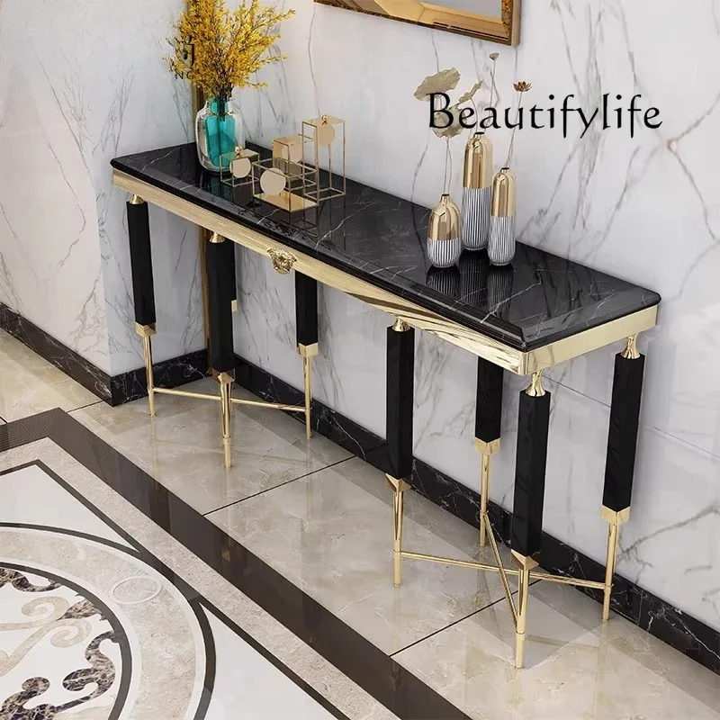 

BJ Marble Entry Entrance Table Terrace Entrance Hall Simple Stainless Steel Decorative Cabinet Post-Modern Furniture