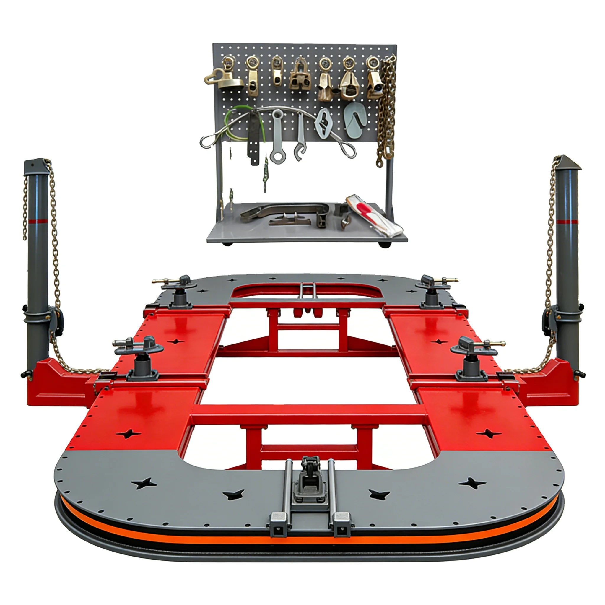 Hongtech Car Puller Frame Rotisserie Auto Body Straightener Manganese Steel 5.6m X 2.1m Worktable Car Repair Bench