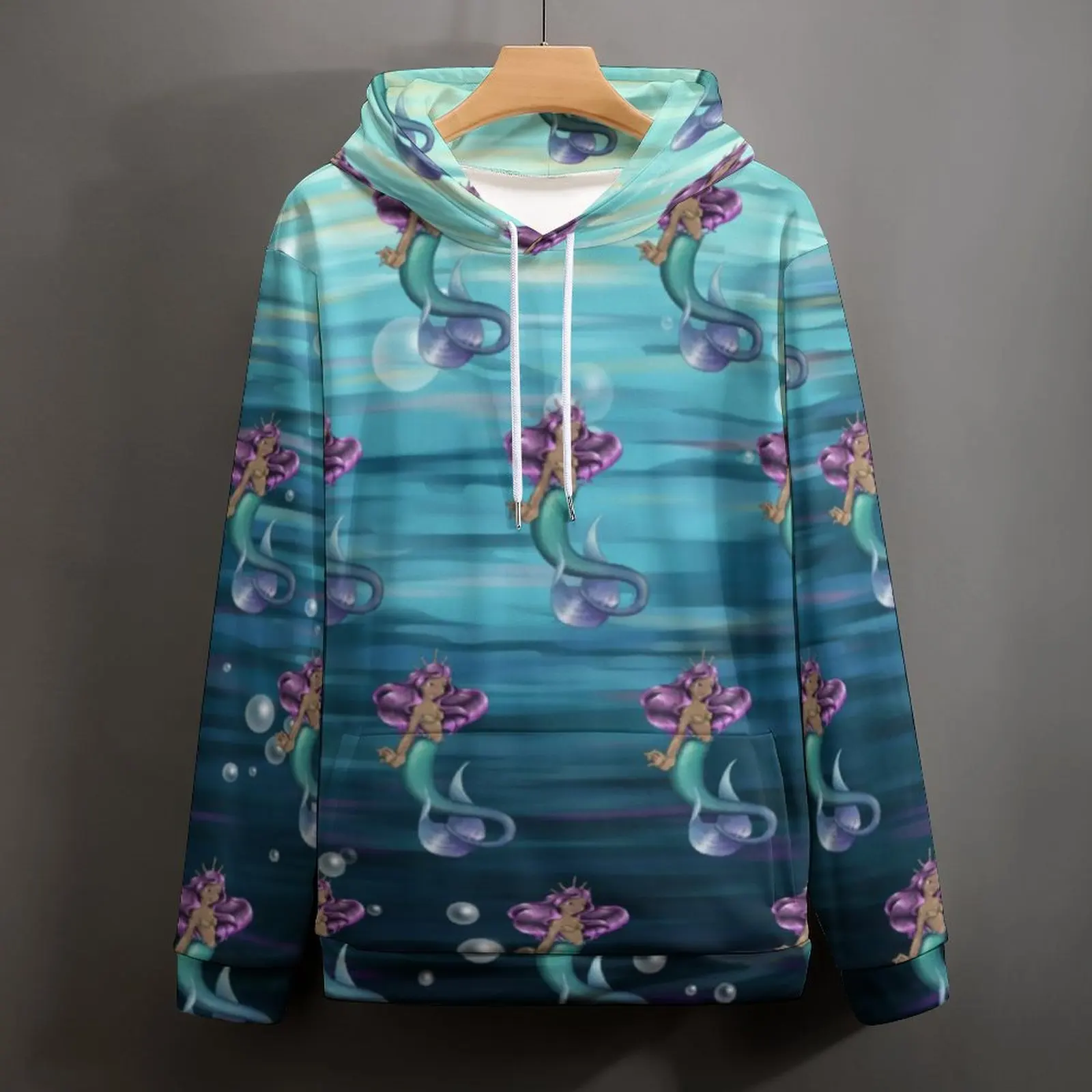 Mermaid Queen-sudaderas informales con estampado degradado, sudadera holgada con gráfico fresco, ropa de calle de manga larga para primavera, sudaderas de gran tamaño