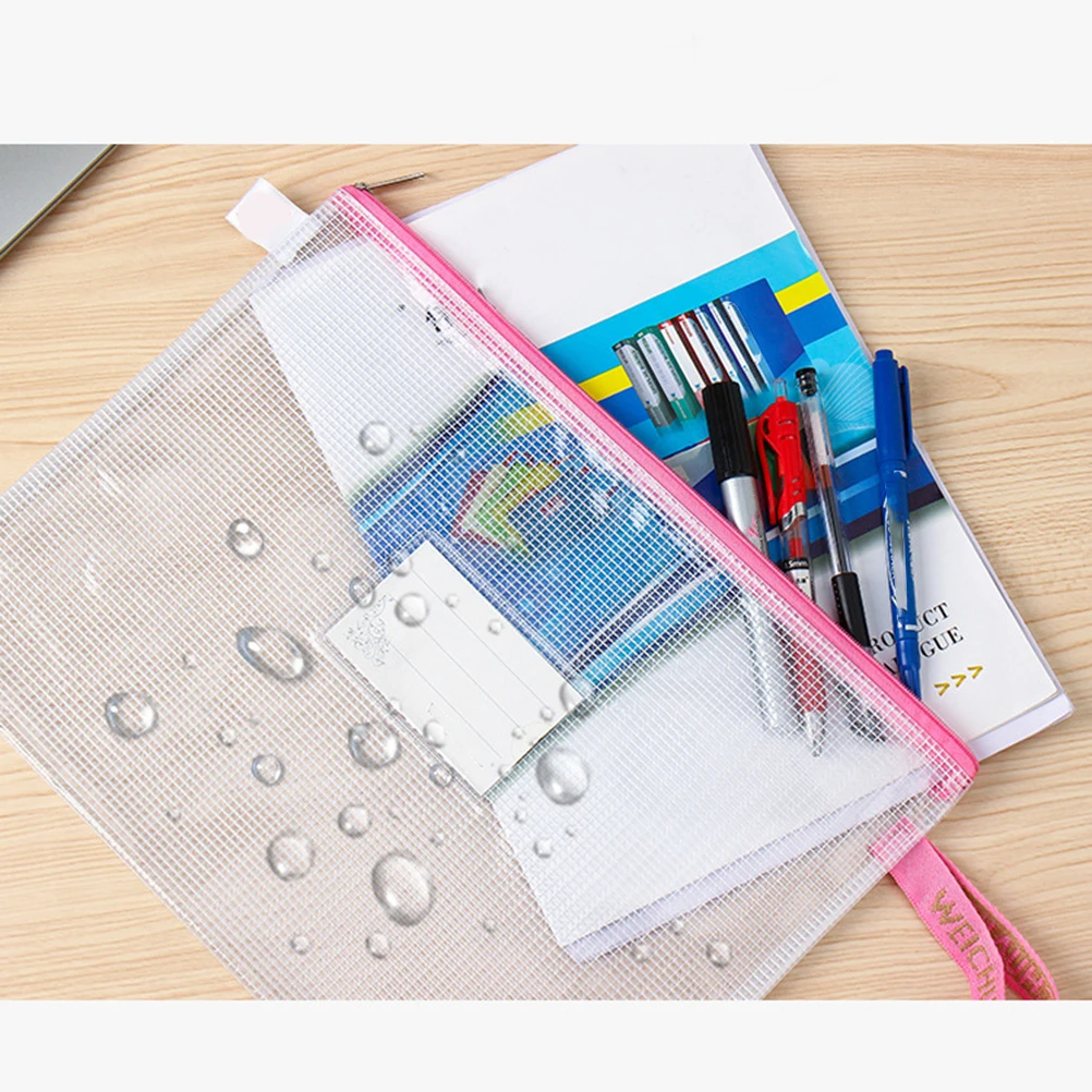 

7Pcs File Bags Heavy Duty PVC Zipper Transparent Organizer Portable Storage Case for Documents Stationery School Office Travel