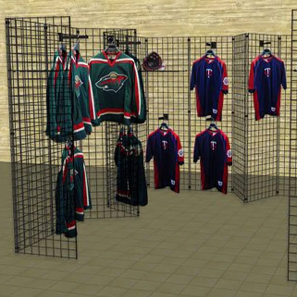 

Metal Grid Panel Retail Display 2x6 Feet Black Finish 3 Grids Per Carton