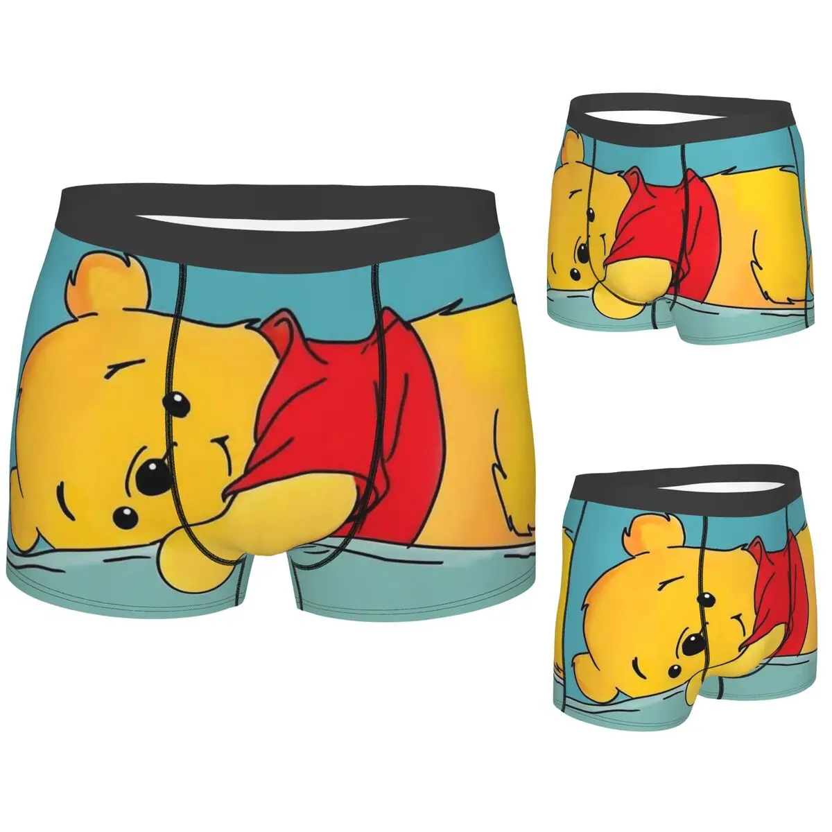 

Boxer Underpants Shorts Cartoon Winnie The Pooh Panties Men Soft Underwear for Homme Man Boyfriend Gifts