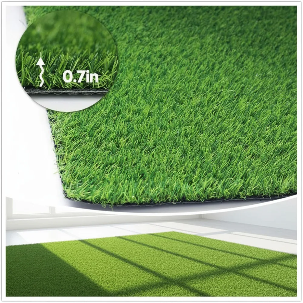 

Premium Artificial Grass 4FTx6FT Indoor/Outdoor Turf with Drain Holes, Easy Install Pet-Friendly Lawn Carpet