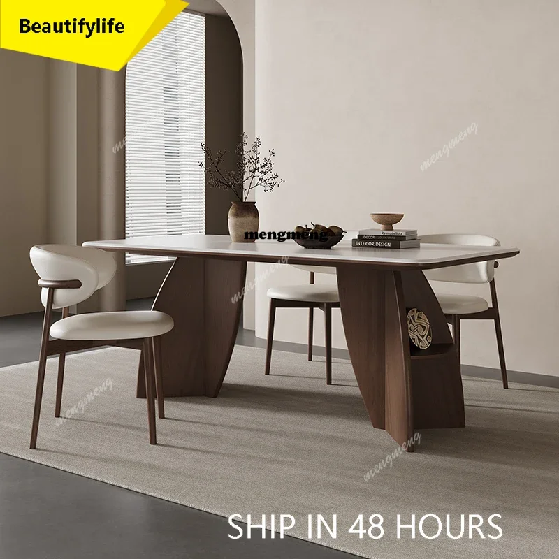 CC 150cm 160cm Dining Table Desk Dining Room Chairs Tables Furniture Modern Italian Rectangular Solid Wood Slate