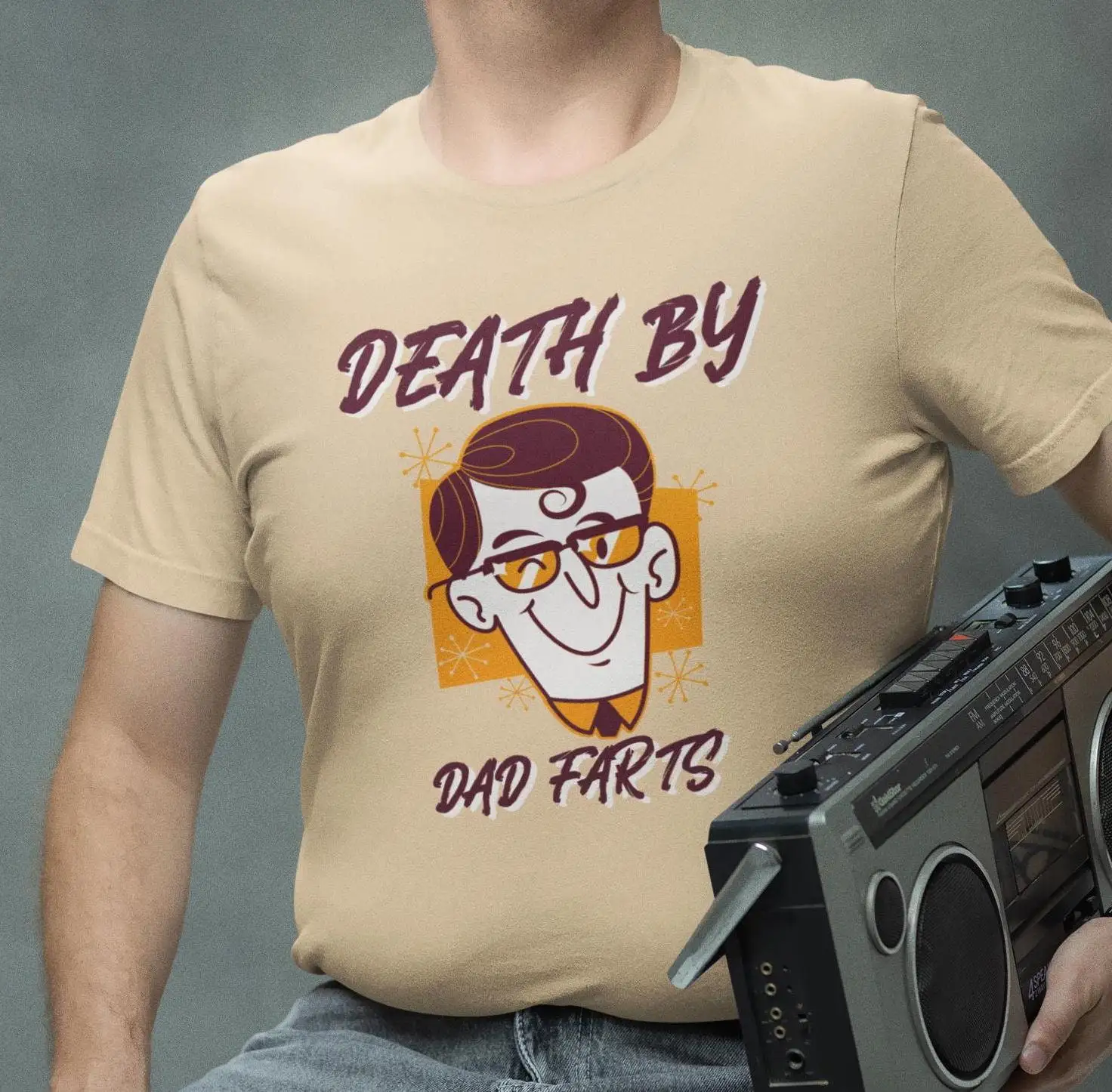 Death By Dad Farts T Shirt Funny Fathers Day Retro Father'S Jokes Ideas Vintage