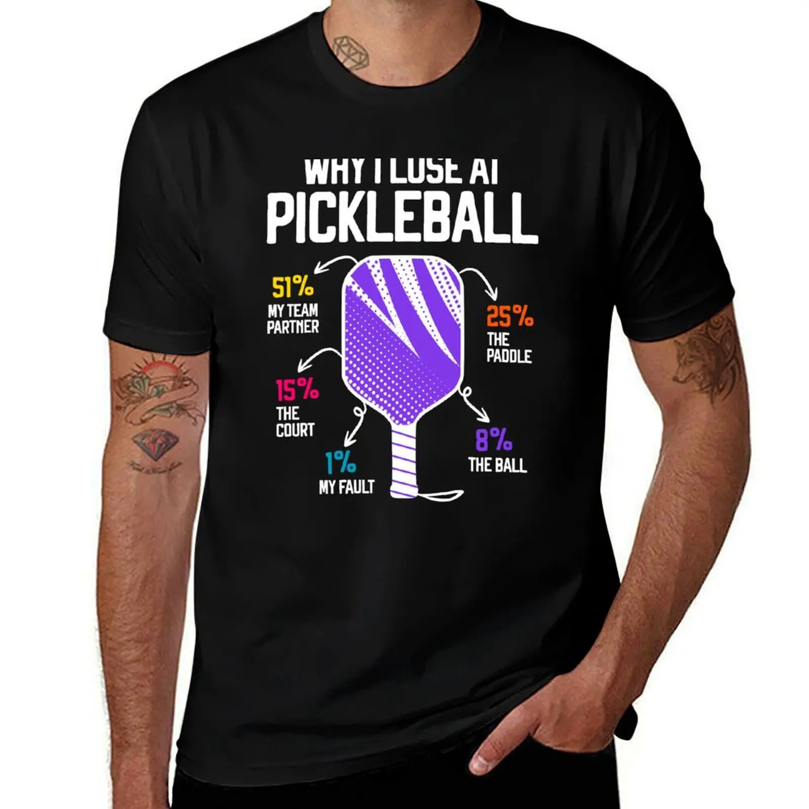 

Why I Lose at Pickleball Funny pun for pickleballers Pickleball Humor T-Shirt man t shirt heavy cotton T-Shirt