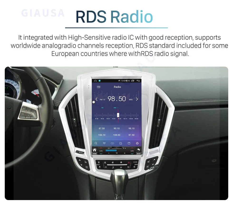 For Cadillac SRX 2008 - 2012 Android 12 Car Stereo Car Radio with Screen Tesla Radio Player Car GPS Navigation Head Unit