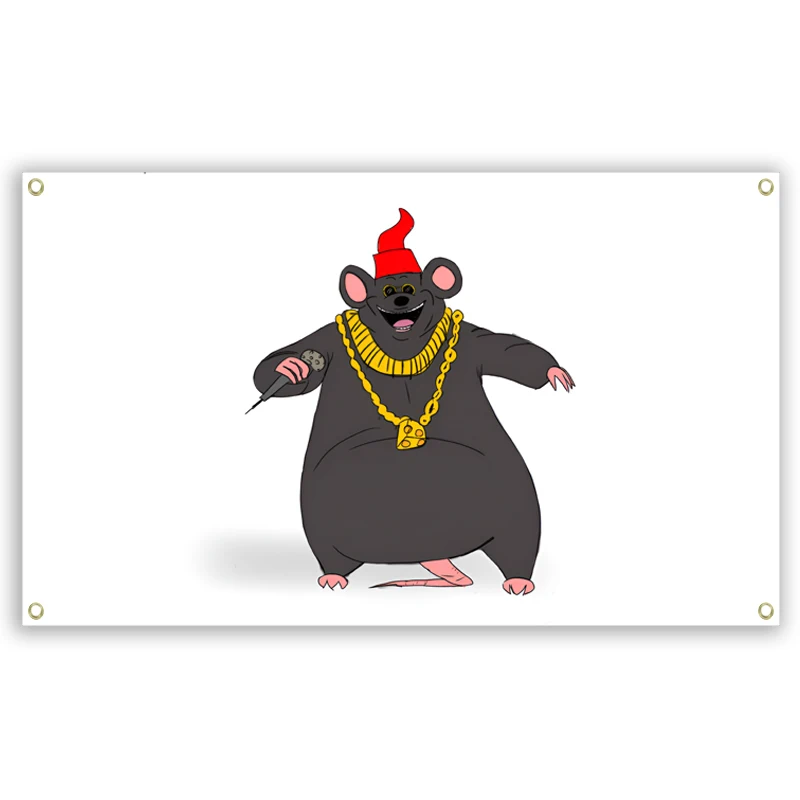 Biggie Cheese Meme flag 3x5fts 2x3fts Kawaii Anime Mouse flag Suitable for home decoration, indoor and outdoor decoration