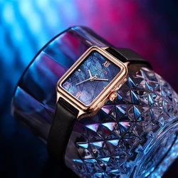 Small Elegant Rectangle Women's Watch Japan Mov't Lady Hours Fine Fashion Real Leather Bracelet Girl's Gift Julius Box