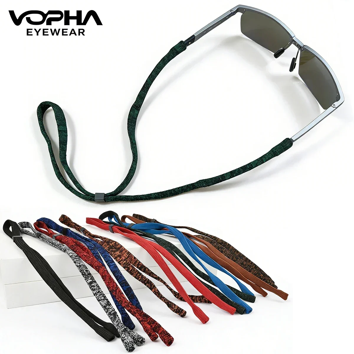 Unisex Non-Slip Sports Sunglasses with Elastic Polyester Neck Strap Rope Cord Outdoor Eyewear Accessory for Women And Men PS04