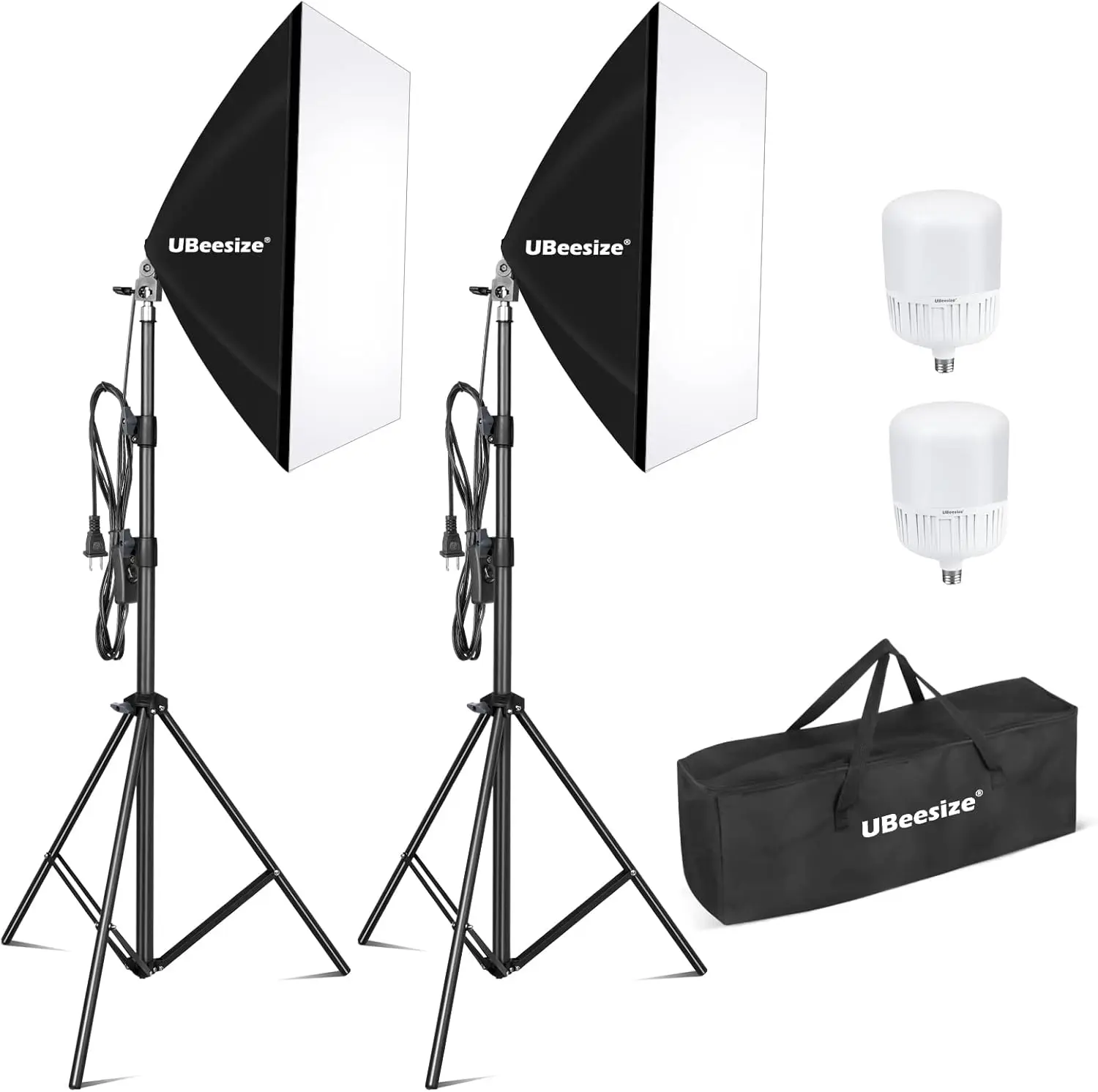 

Professional 27" x 20" Softbox Lighting Kit with 2x 40W Bulbs, Ideal for Video Recording and Portrait Photography
