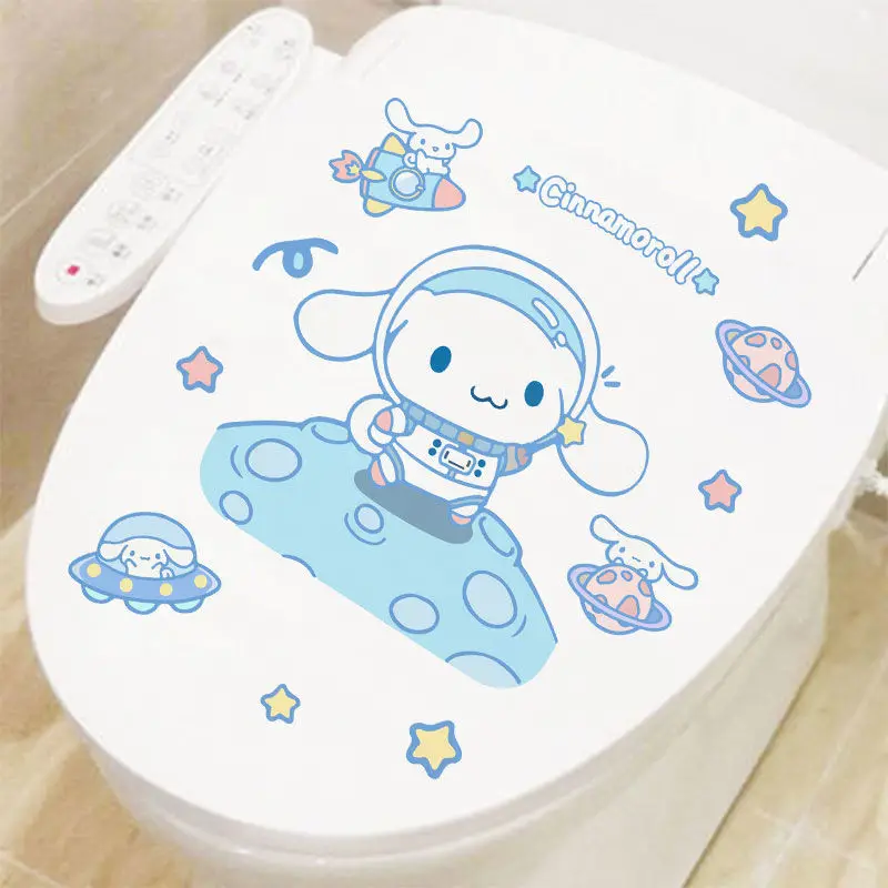 30 Styles New Sanrio Cinnamoroll Net Red Creative Kawaii Waterproof Toilet Cover Sticker Cartoon Decoration Sticker Gift