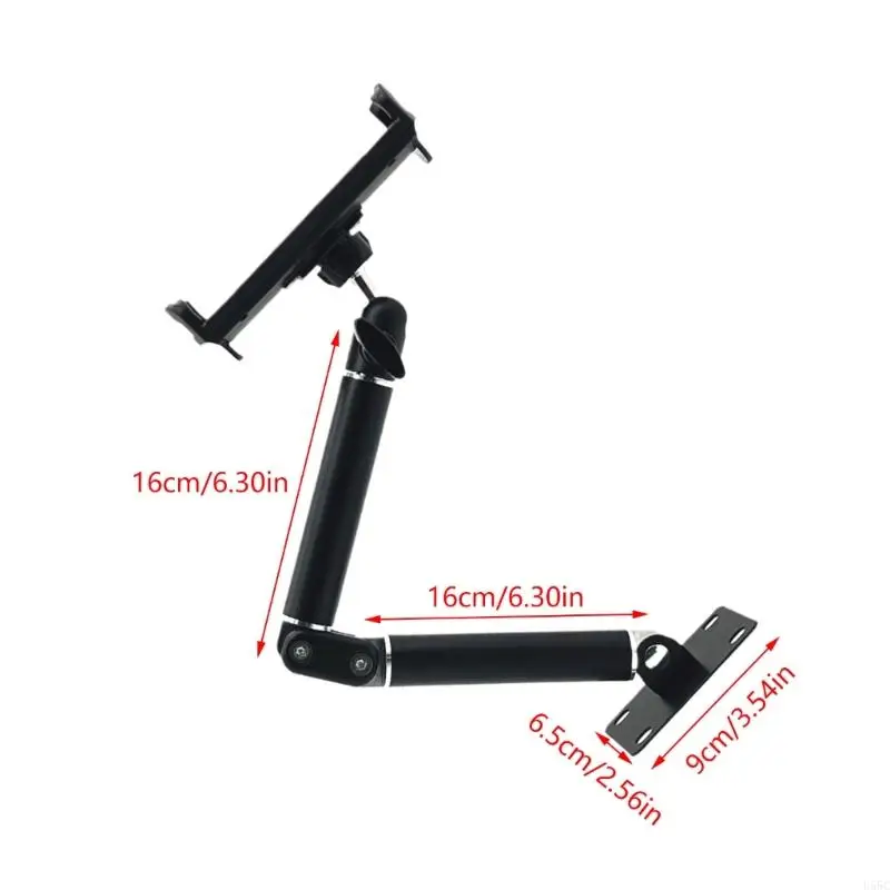U55C Tablet Wall Mount Adjustable Long Arm with Two Extendable Clamps for Any Setting, Holds 4 13inch Devices