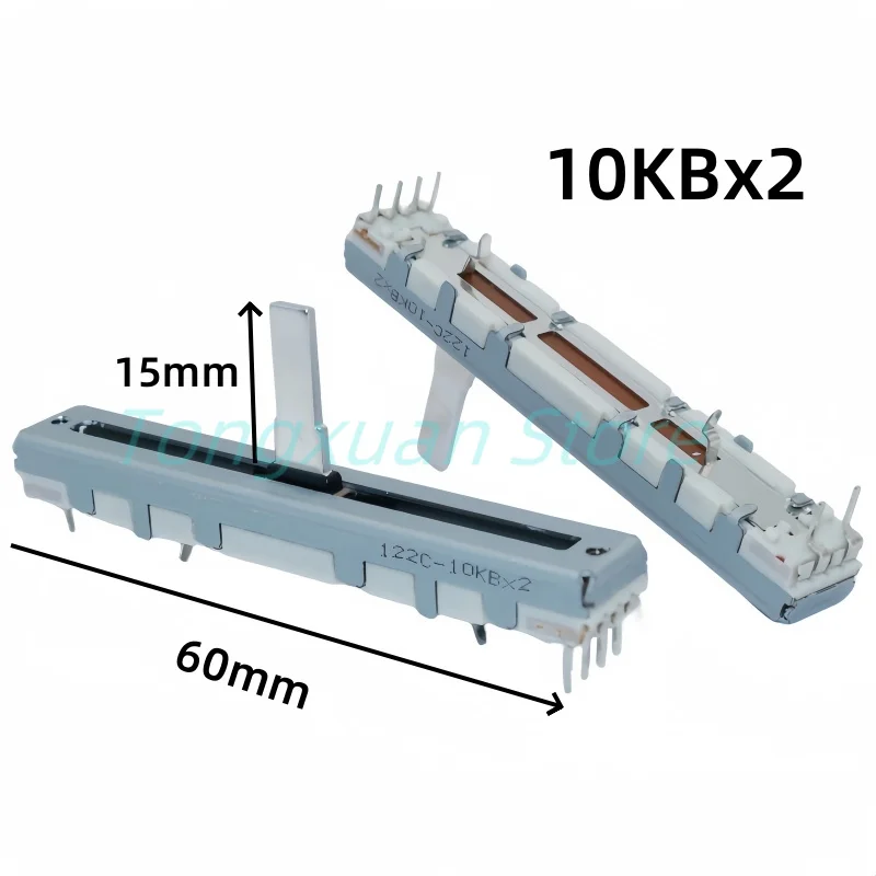 1pc 60mm ALPS Straight Slide Potentiometer 10KB×2 6Pins AKAI APC40MK2 AKAl APC40 MKll Mixing Console Volume Push Rod 15mm Handle