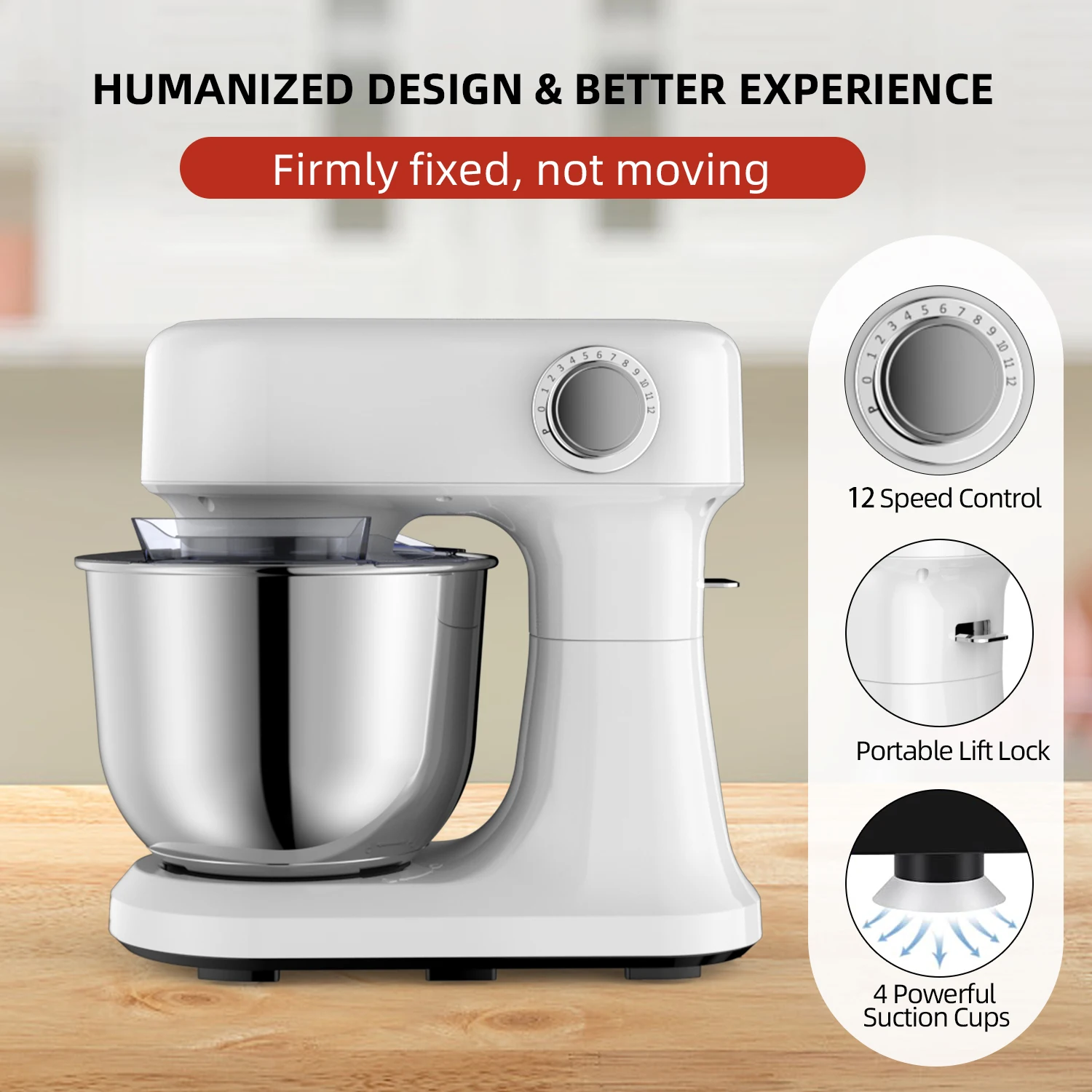 B03C 5L Electric Stand Mixer Countertop Kitchen Appliance for Dough Cake Bread and Daily Home Baking Wholesale
