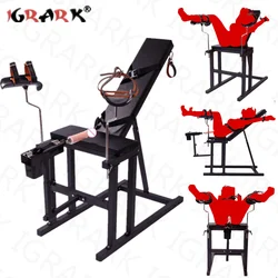 SM Sex Chair with Machine BDSM Bondage Sex Furniture Slave Training Forced Split Leg Toys Restraint Stool Adult Games Products