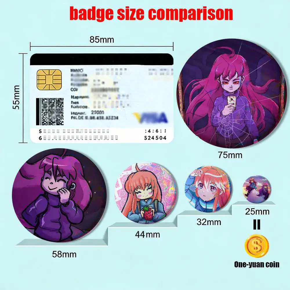 cute Badeline game Celeste Madeline Creative Round Badge Button Pin Bag Decor Fans Collection Friends Gift Brooch