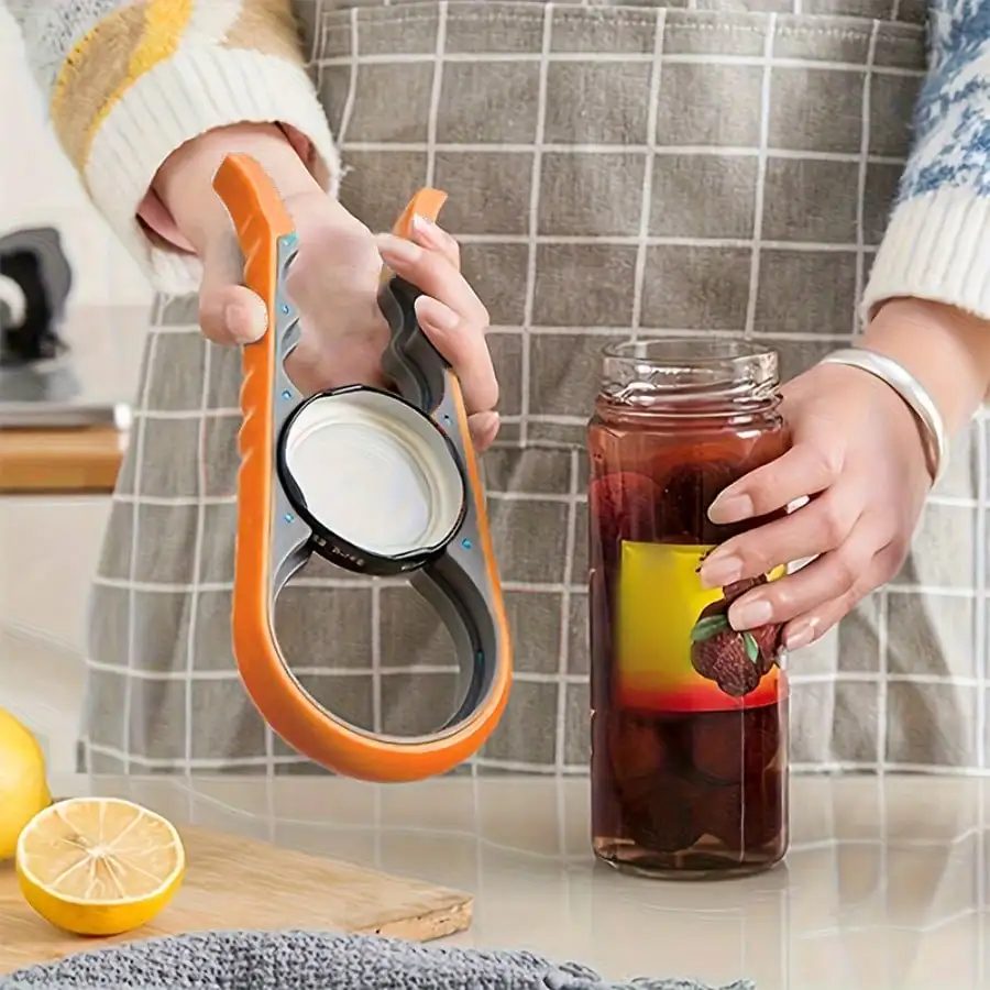 1pc Jar Opener Bottle Opener, Can Opener For Weak Hands, Mutil Jar Opener Get Lids Off Easily Manual Bottle CapRemover For Home Kitchen Use Non-Slip Grip, Convenient For People With Less Strength To Use, Labor-Saving, Kitchen Tools, Can Opener Tools
