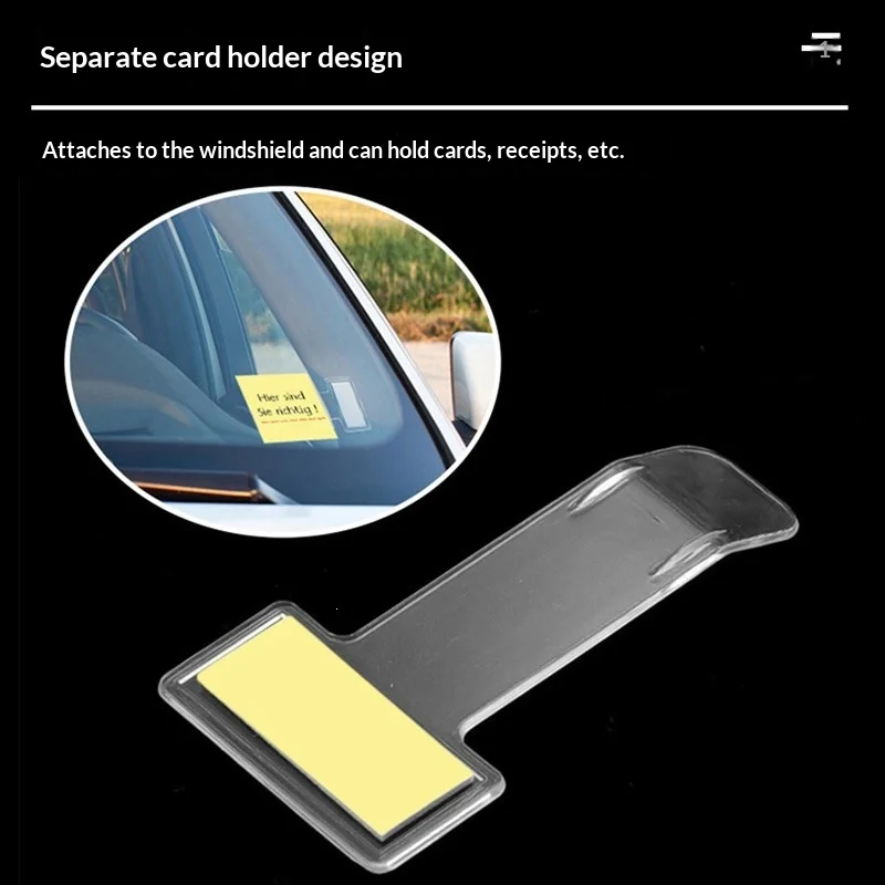 1/2/5/10pcs Car Windshield Ticket Holder Sticker Transparent Plastic Parking Permit Card Clip Windscreen Document Receipt Holder