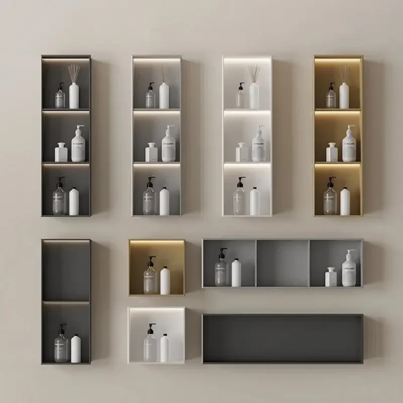XT Stainless steel finished TV niche embedded bathroom rack storage cabinet customization