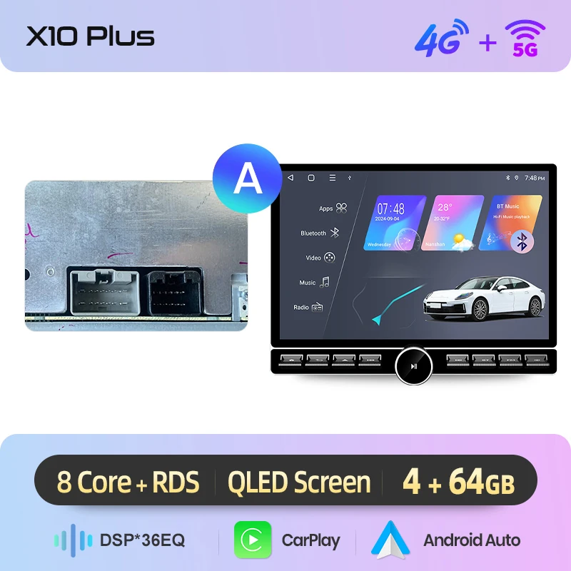 Junsun 13.1″ QLED Draadloze CarPlay Android Auto Autoradio Voor Ford Fiesta Mk7 2009-2017 Intelligente Systemen DSP SWC RDS GPS FM