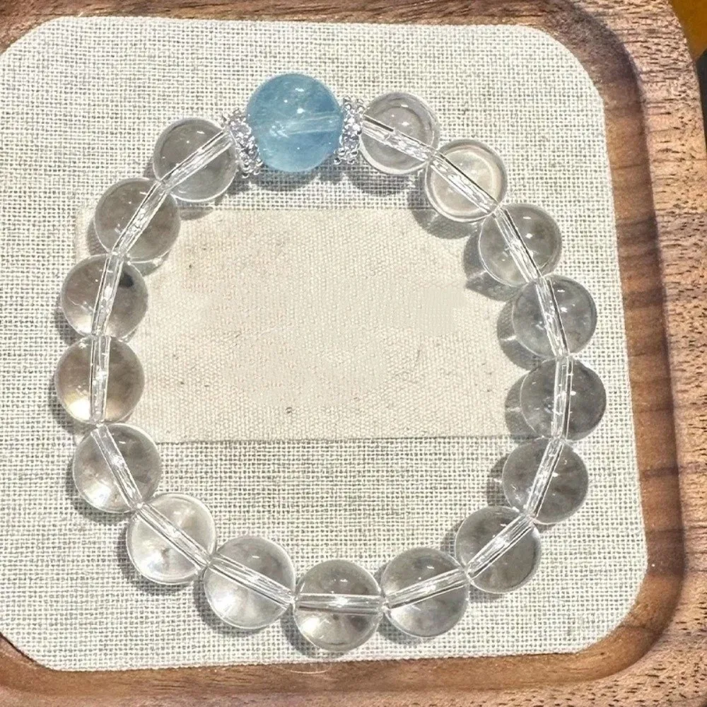 Hand Jewelry Crystal Beads Bracelet Wristband Simple Clear Crystal Bracelet Transparent Elastic Vintage Beaded Bracelet Friends