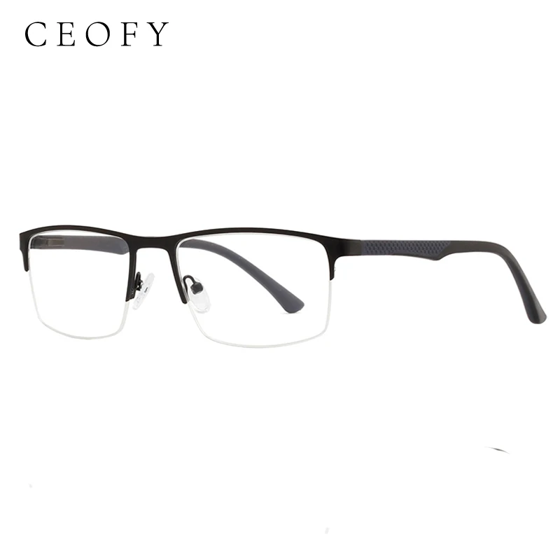 Ceofy Men Eye Glasses Frame Half Rim Fashion Retro Myopia Optical Frame Prescription Eyeglasses Frame for Men 2023 New Eyewear