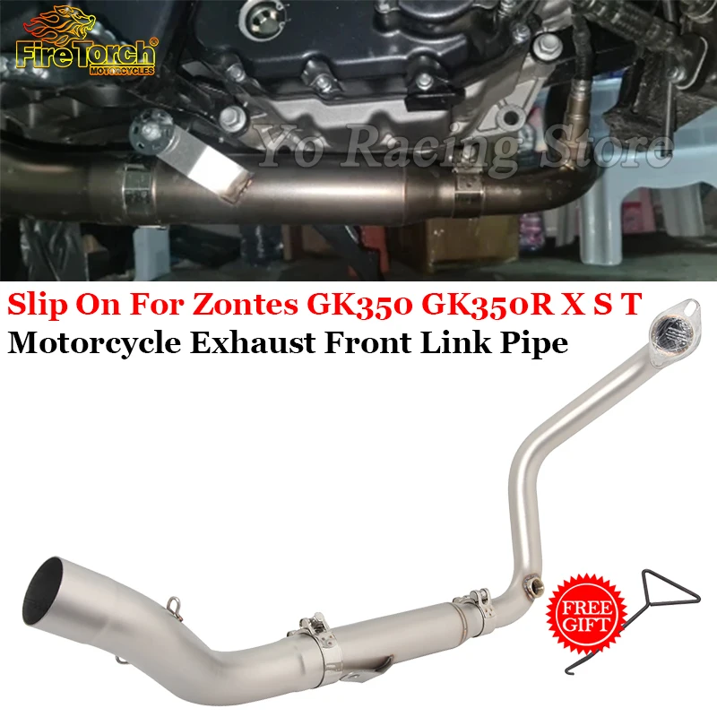 Slip On For Zontes GK350 GK 350 R X S T Motorcycle Exhaust System Escape Stainless Front Link Pipe Connecting 51mm Moto Muffler