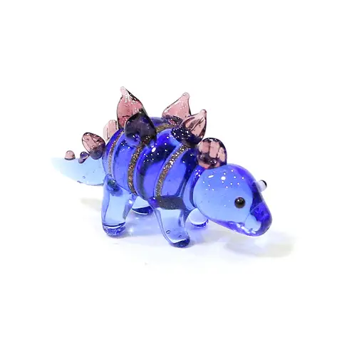 Cute Jurassic Dinosaur Tiny Glass Statue Ornaments Home Tabletop Fairy Garden Room Decor Stegosaurus Mini Figurine Craft Gifts