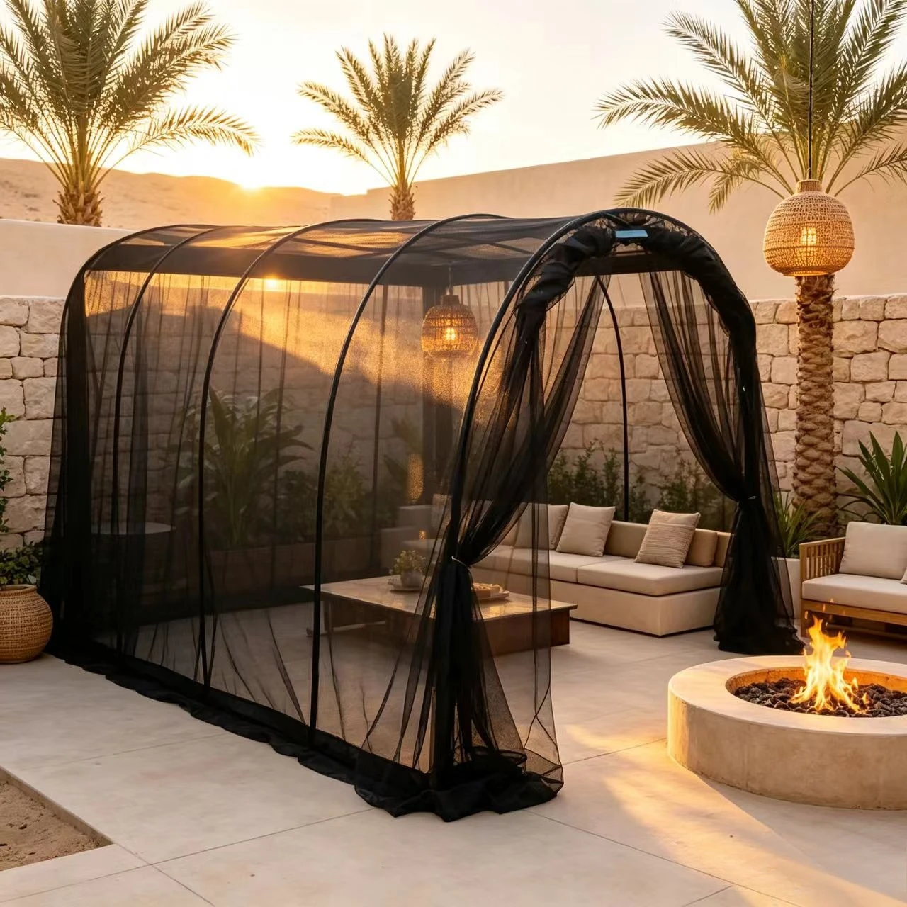 2.4M DIY Outdoor Gazebo Curtain Mosquito Net Sheer Mesh Netting Garden Insect Screen Pergola Canopy Net Garden Decoration Net