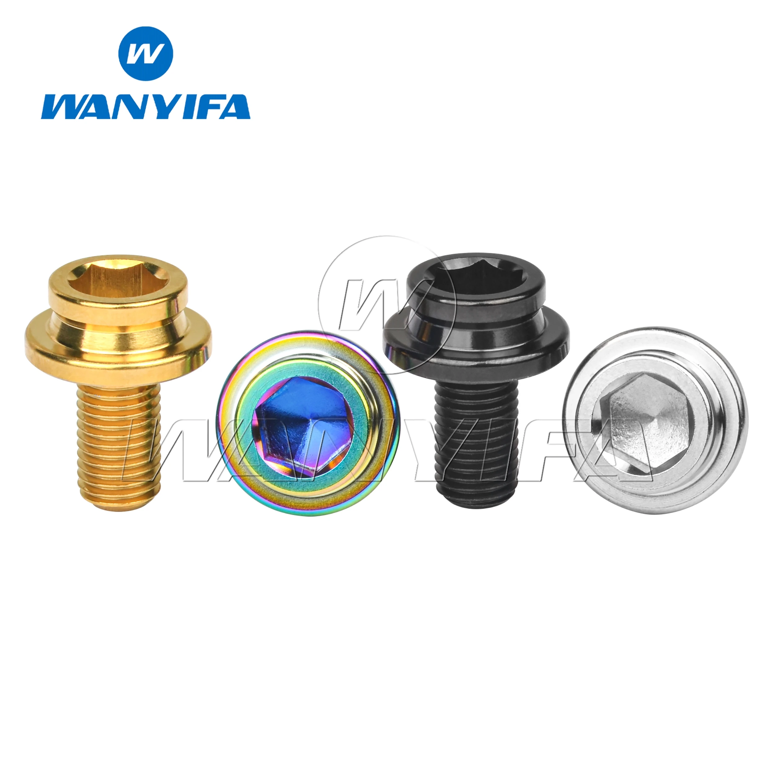 Wanyifa Titanium Bolt M8x15mm Pitch 1.0mm inner Hex Head Crank Road Bike Cycling Ti Screw