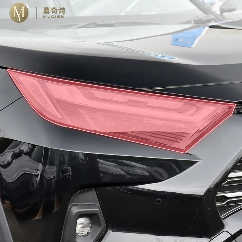 

pre cut car exterior headlight scratch resistant TPU protective film transparent/smoked black For Toyota RAV4 2019-2024