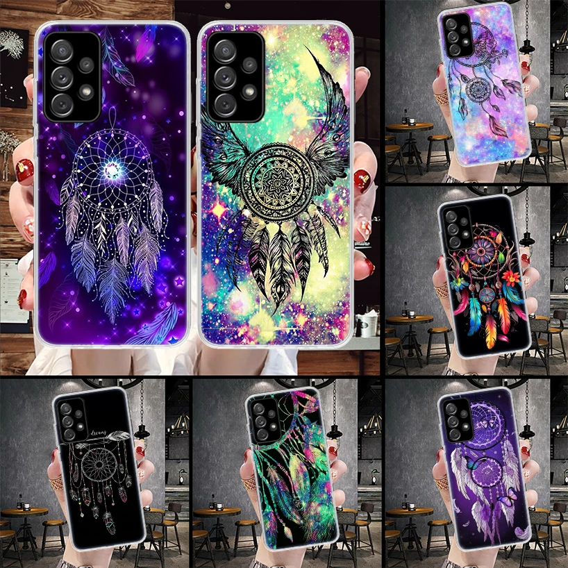 Retro Feather Dreamcatcher Phone Case For Samsung Galaxy A55 A54 A53 A52 A15 A14 A13 A12 A35 A34 A33 A32 A25 A24 A23 A22 A04S A0