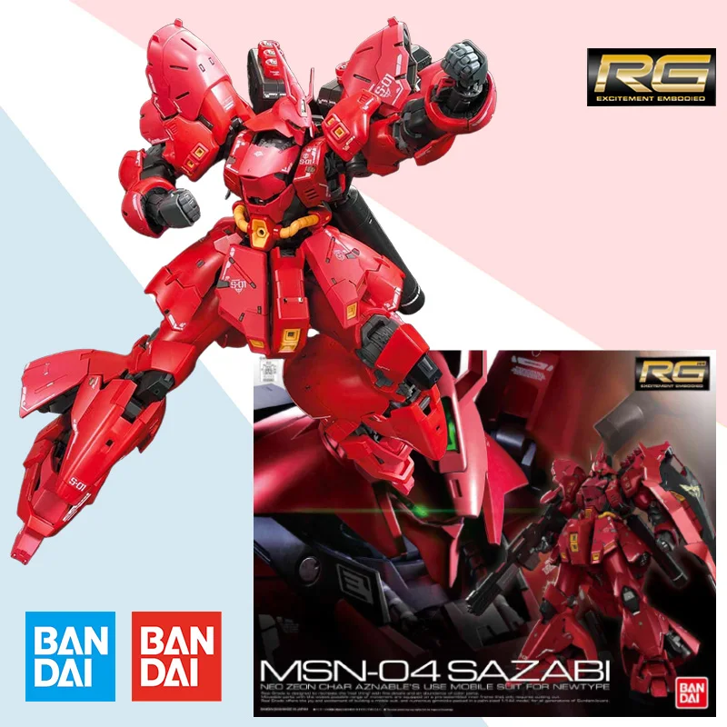 

Original Bandai RG MSN-04 SAZABI Mobile Suit Gundam: Char's Counterattack 1/144 Assembly Model Set Collectible Ornament Toy Gift
