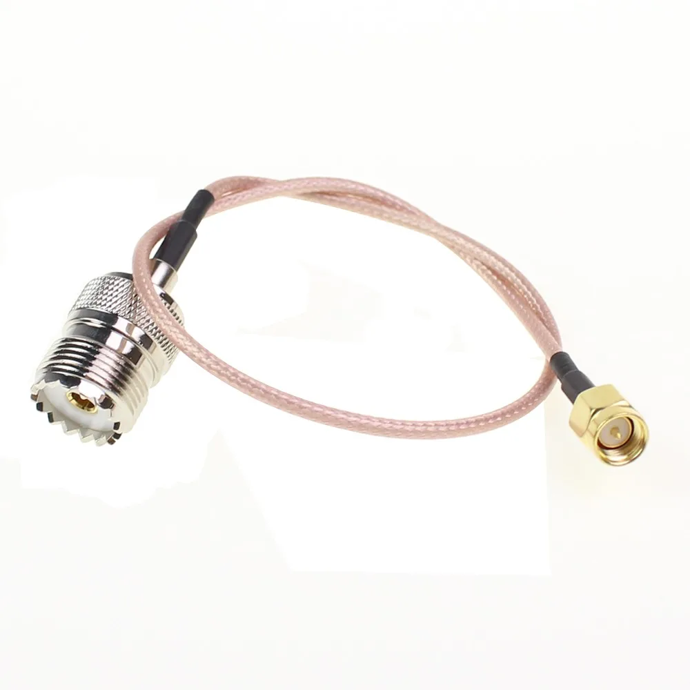 UHF SO239 female PL259 to SMA male plug crimp RG316 cable pigtail 12 inch 30cm