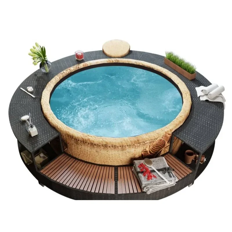 Rattan sofa round rattan chair courtyard terrace garden curved combination outdoor