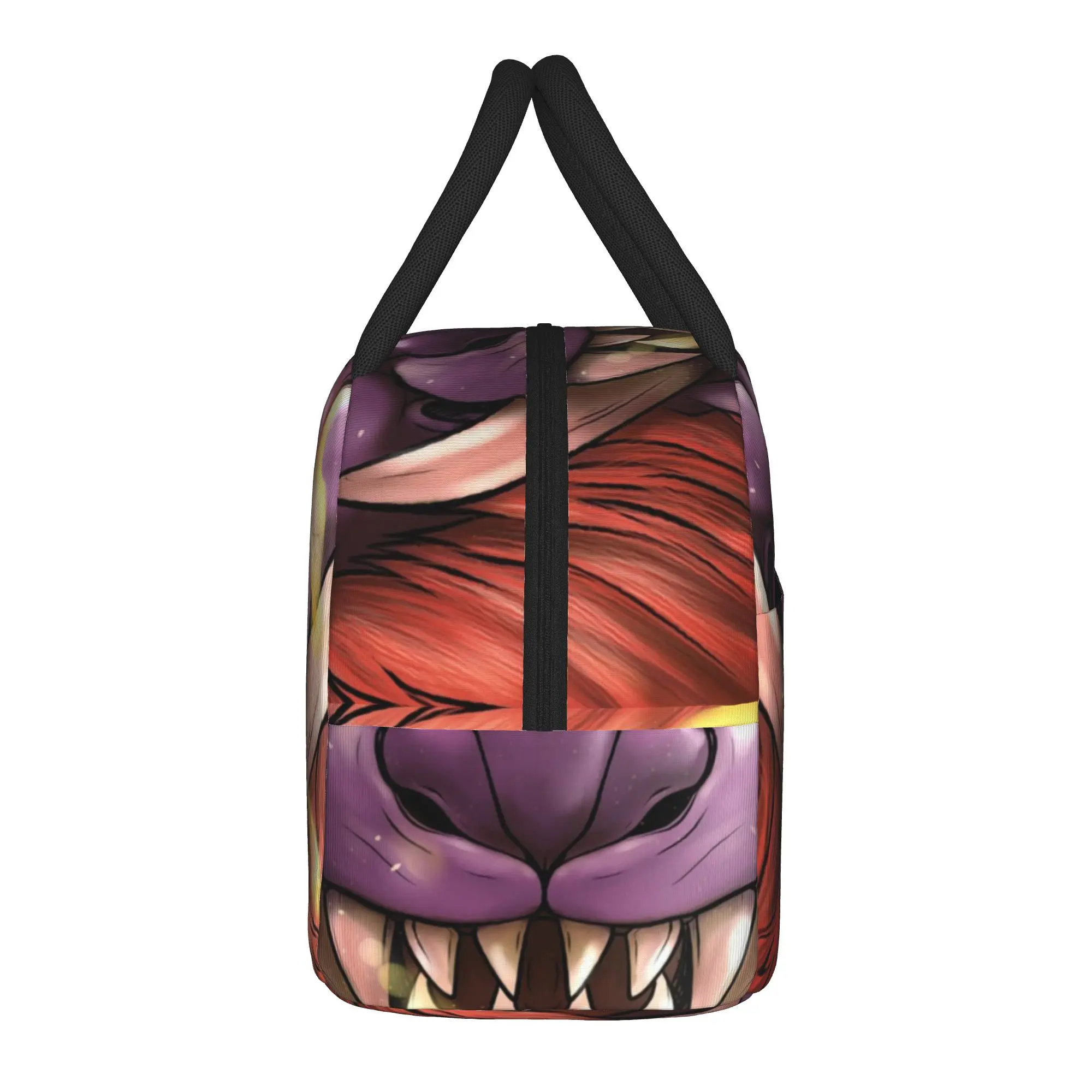 Teostra Monster Hunter World Iceborne Insulated Lunch Bags Kanji Wyvern Dragon MHW Cooler Bag Lunch Box Tote Travel Bento Pouch