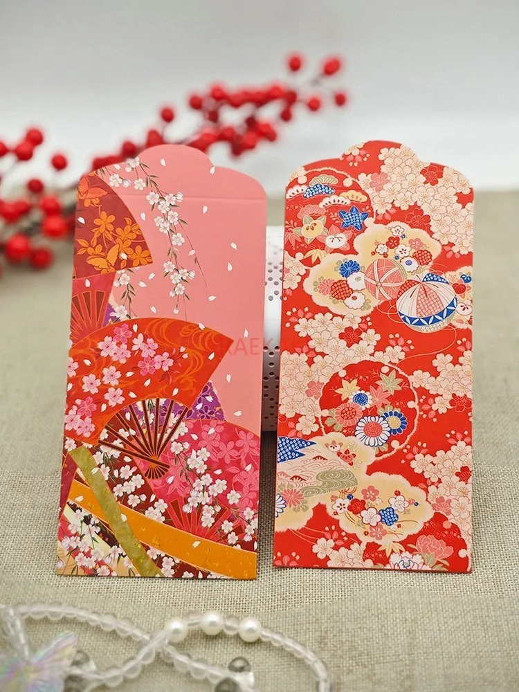 12pcs New Year Red Envelopes Flower Lucky Money Pocket  Paper Money Envelopes Red Packet for New Year Party Birthday Wedding