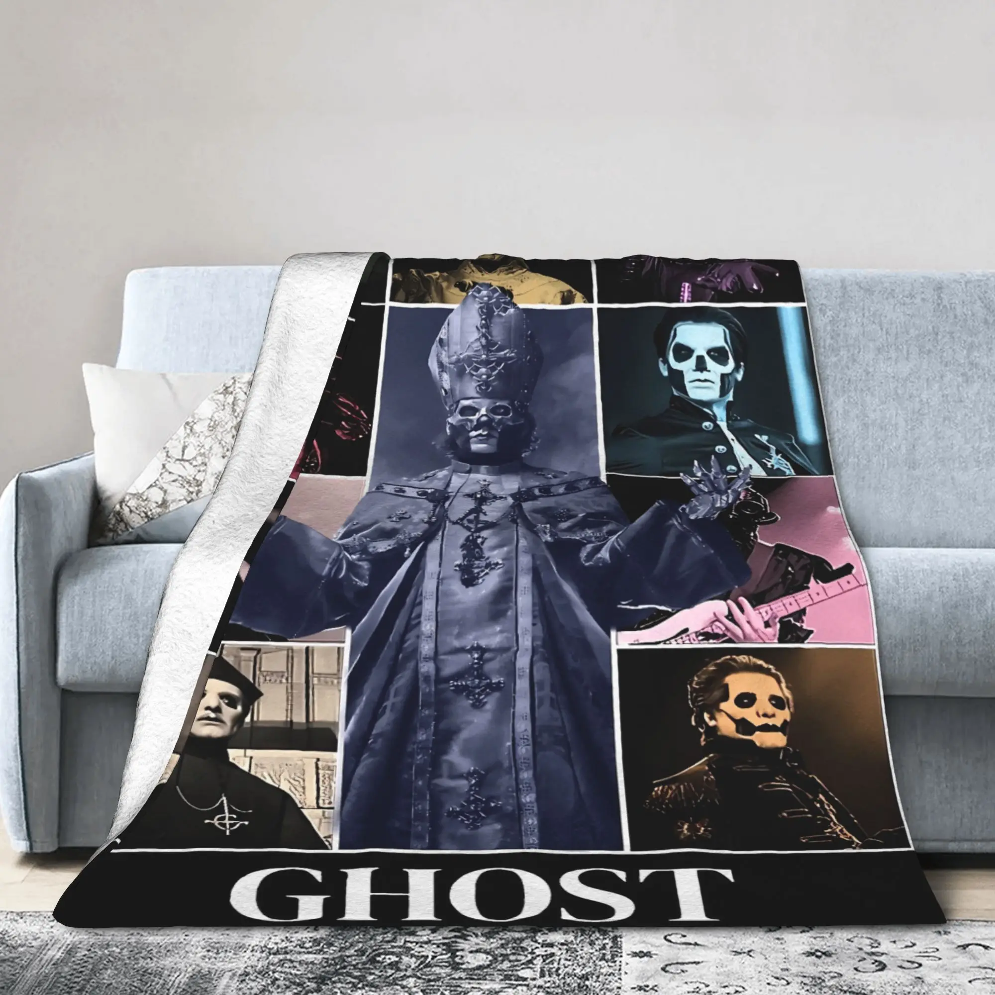 Warm Soft Blanket Decorative Papa V Perpetua Ghost Band Bedding Throws  Flannel Bedspread For Couch Chair Sofa Bed Cover