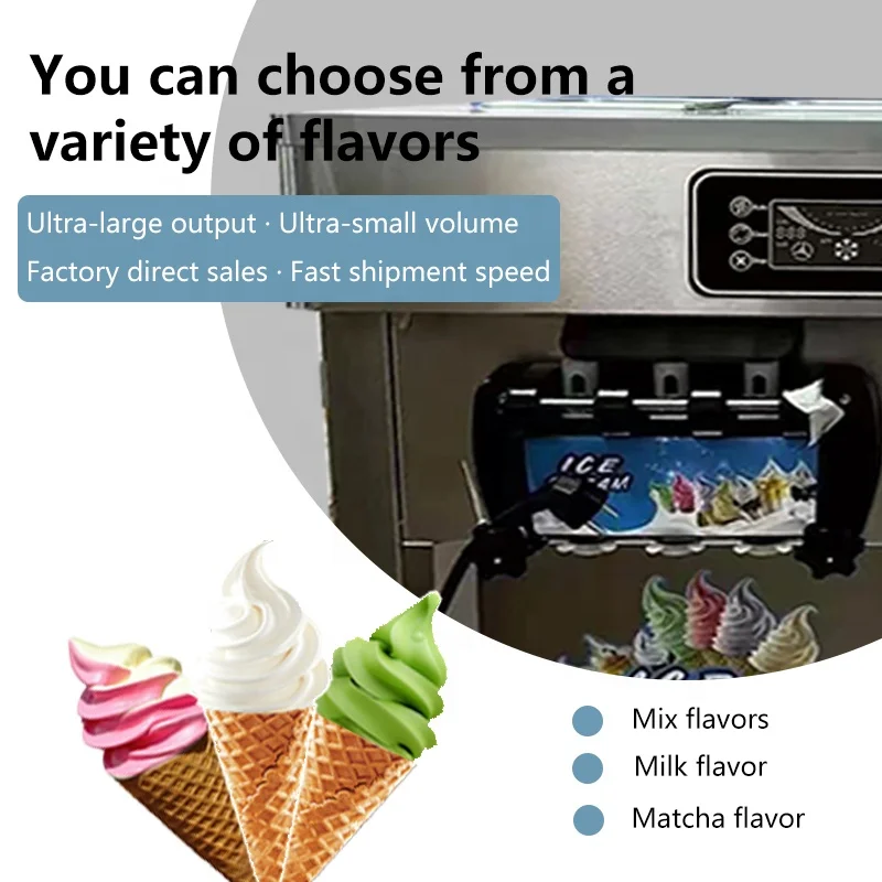 الشركات المصنعة الساخن بيع 25L / H المهنية التجارية آلة الآيس كريم الأوتوماتيكية 3 سعر آلة الآيس كريم الناعمة