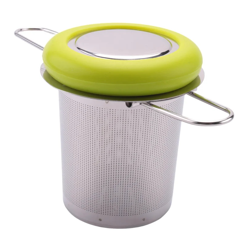 A008 Tea Infuser Stainless Steel Tea Strainer Folding Handle Tea Filter Extra Fine Mesh Strainer Brewing Basket