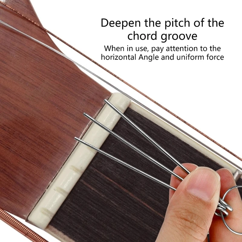 Fichier fente d'écrou guitare, tiges sciage cordes, outils réparation guitare, fichier d'affûtage