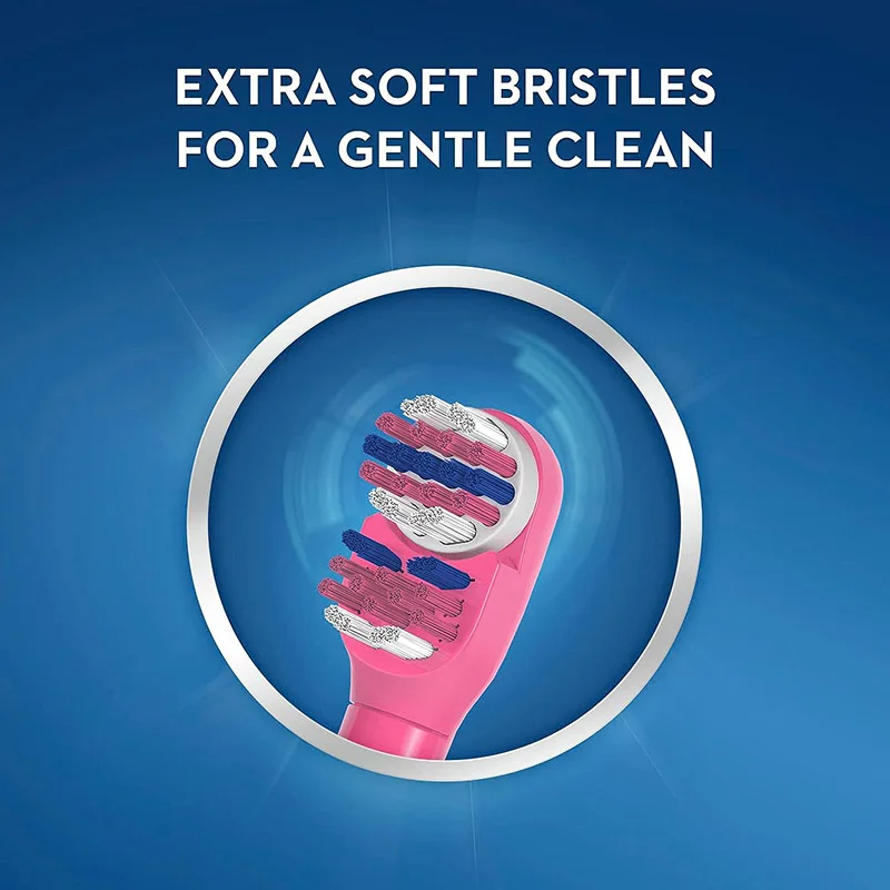 Oral-B-Brosse à dents électrique Pro-Health pour enfants, poils souples, têtes de brosse vibrantes arrondies, soins des gencives, alimentation par