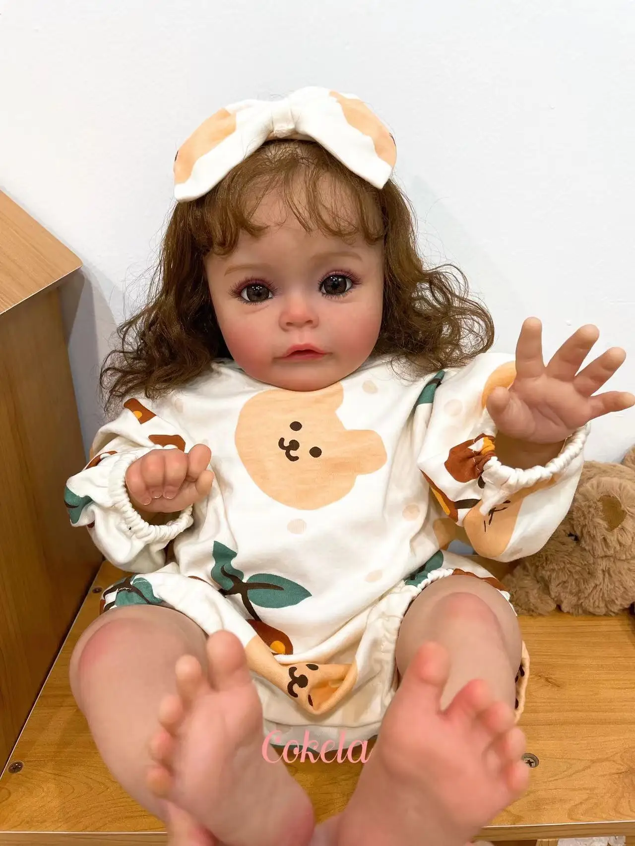 Cokela nowe 60cm/24 cale wykończone lalki Reborn realistyczne realistyczne urocze ciało noworodka najlepszy prezent na boże narodzenie dla dzieci