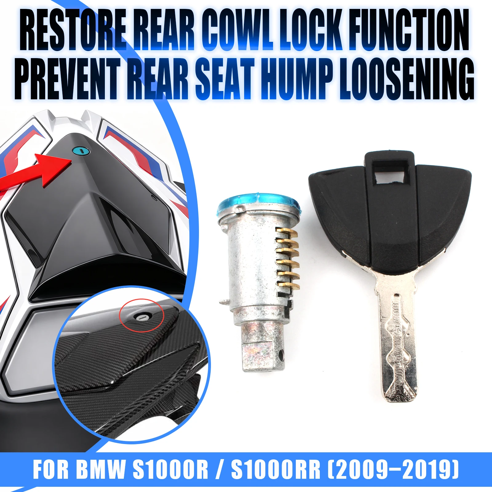 Motorcycle Rear Passenger Seat Lock Core Key Lock Set Rear Cover Hump Lock For G310R G310GS F650GS R850RT/R/GS/C S1000XR/R/RR