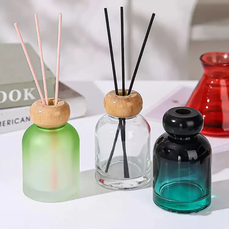 

Glass Bottle with Wooden Cover, Rattan,Blue Perfume Diffusion Bottle for Wedding Gifts, Fashion Aromatherapy 100ml, 1Pcs