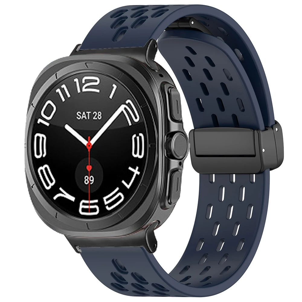 Ремешок силиконовый для Samsung Galaxy Watch Ultra 47 мм, браслет с магнитной застежкой для Galaxy Ultra 47 мм